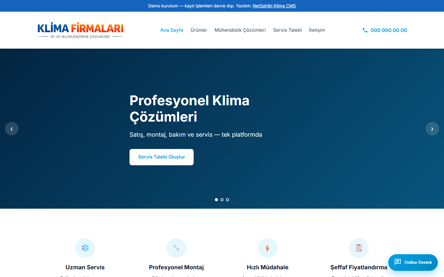 NetSahibi Klima CMS